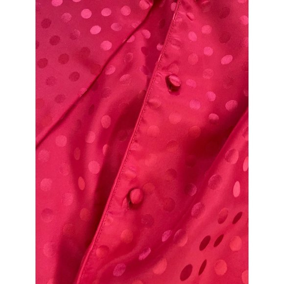 Vintage Amelia's Red Polka Dot Satiny Polyester 2 Piece Pajama Lounge Set Size L - Picture 3 of 10